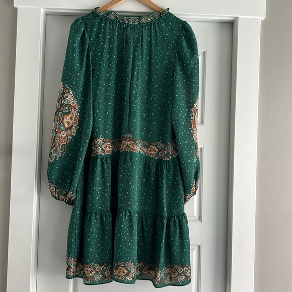 MAX STUDIO NWT Paisley Pattern Chiffon Tunic Dress in Green size medium - Picture 8 of 9